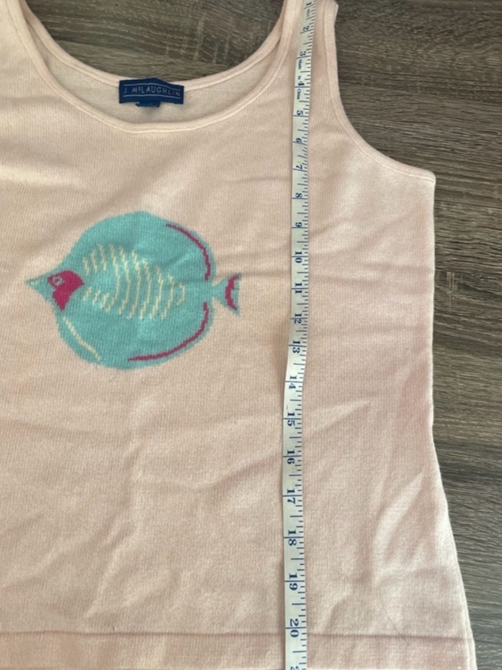J. McLaughlin Cashmere Sweater Fish Tank Top Women's Size Medium - Picture 9 of 10